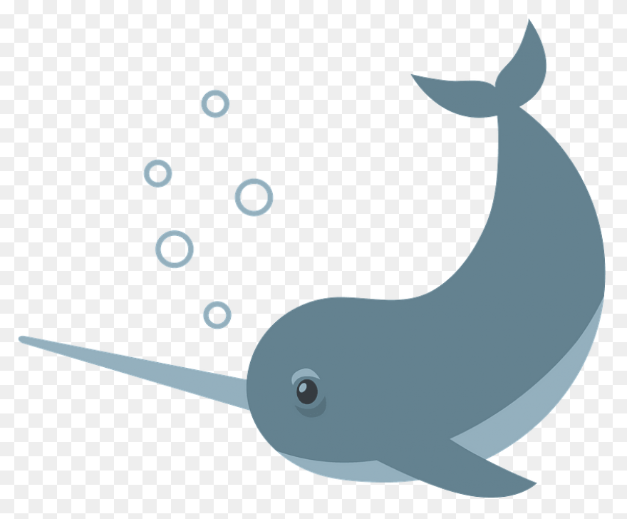 Large Narwhal Silhouette Vector Ima
