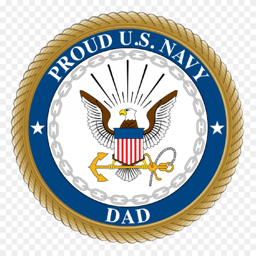 Proud Us Navy Dad Sticker - Navy Logo