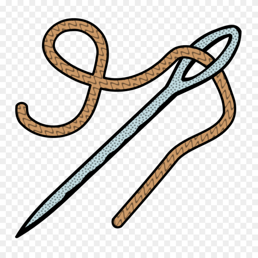 Needle And Thread Icon - Gold Needl