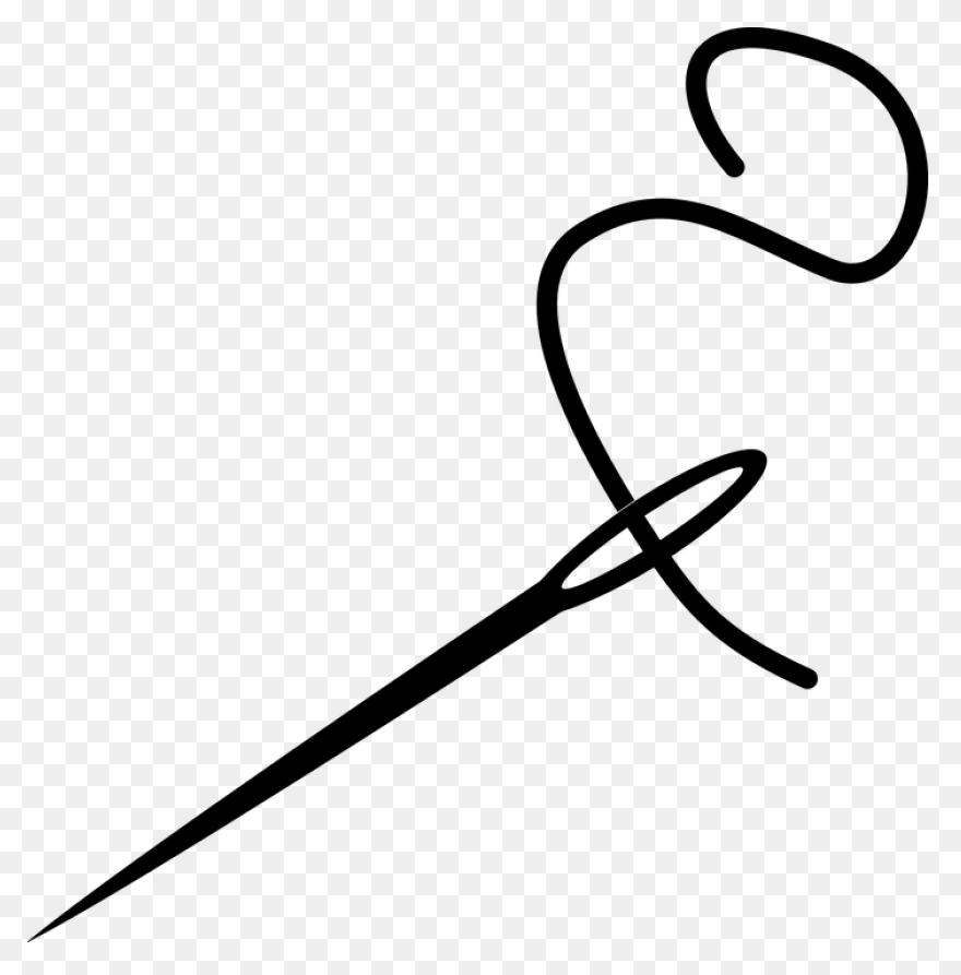 Needle And Thread Icon - Gold Needl