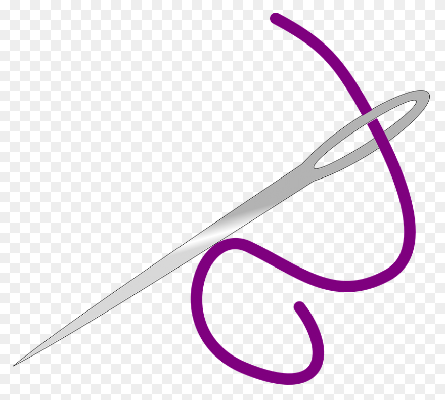 Needle And Thread Icon - Gold Needl