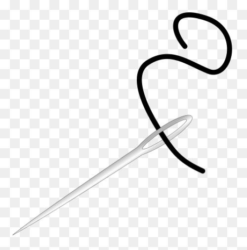 Needle And Thread Icon - Gold Needl