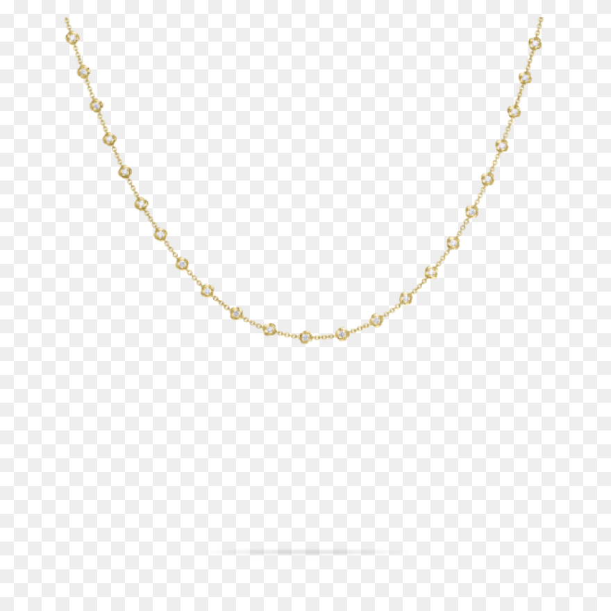 Mini Round Stone Chain Necklace - Necklace Chain