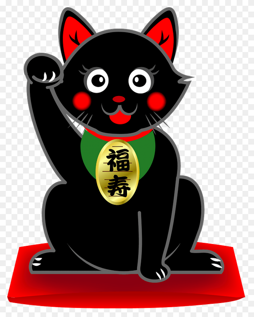Black Maneki Neko Clipart Black - Neko
