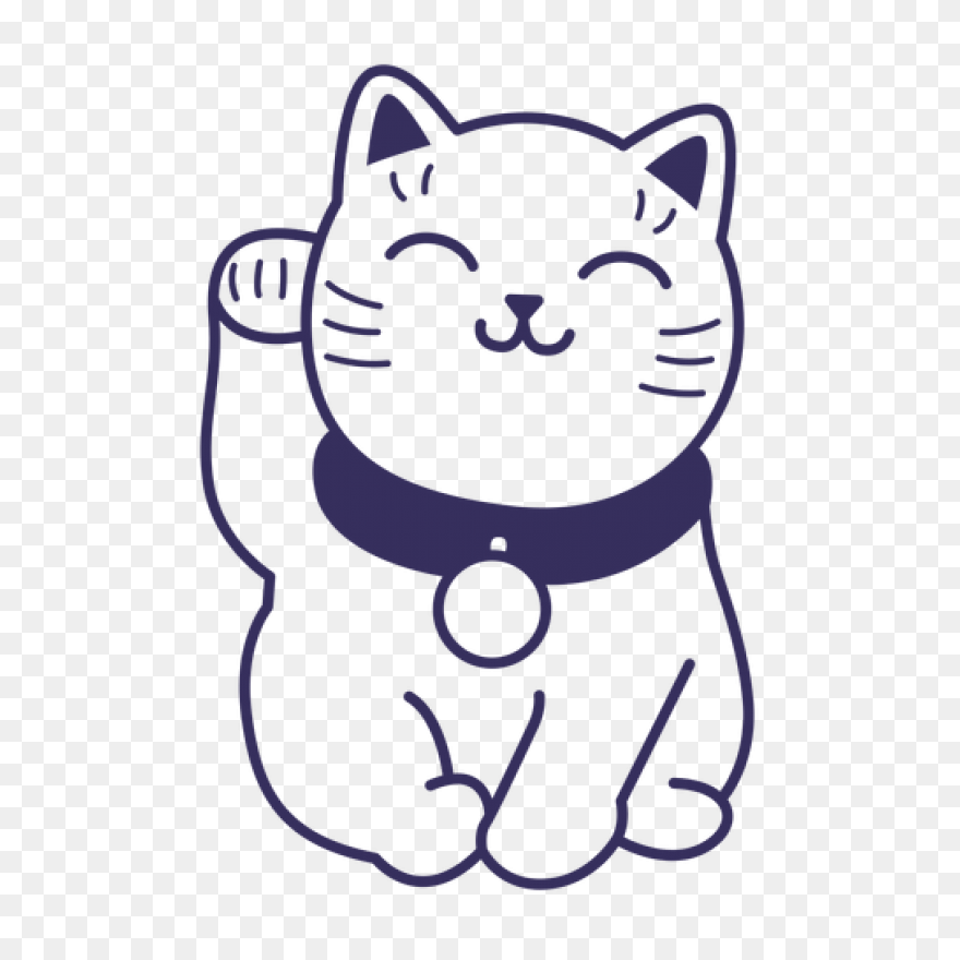 Black Maneki Neko Clipart - Black C