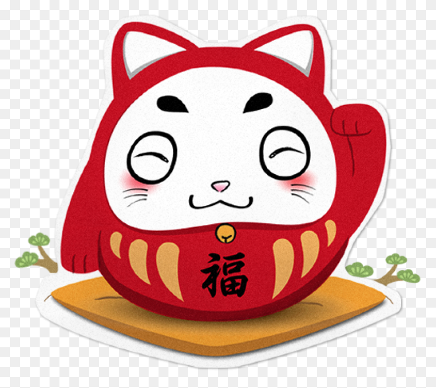 Black Maneki Neko Clipart - Black C