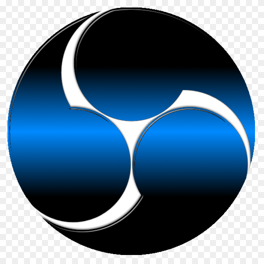 Obs Logo Black Light Blue - Obs