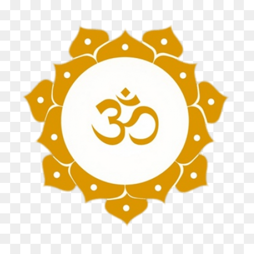 Mantra Om In Golden Lotus Flower Tr