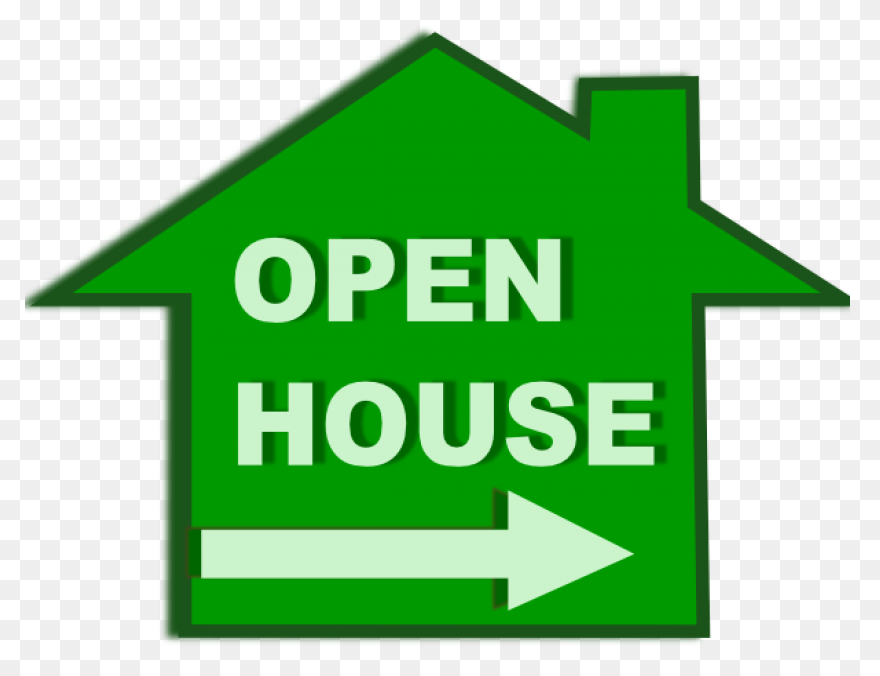 House Shape Red Open House No Frm
