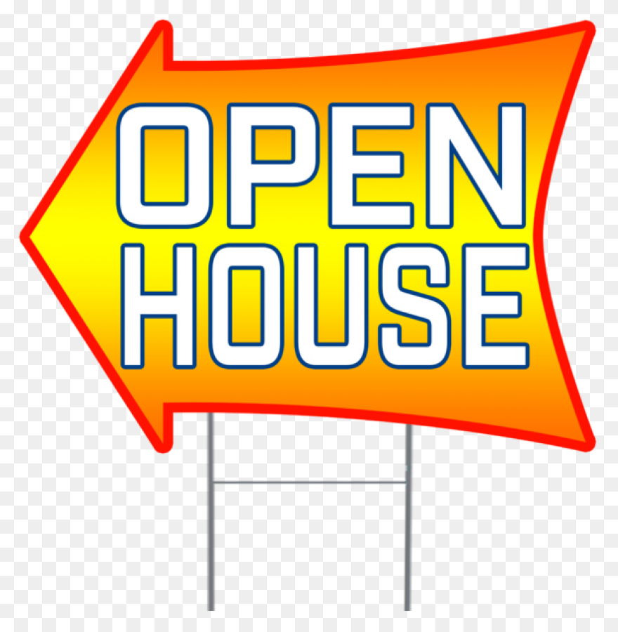 House Shape Red Open House No Frm