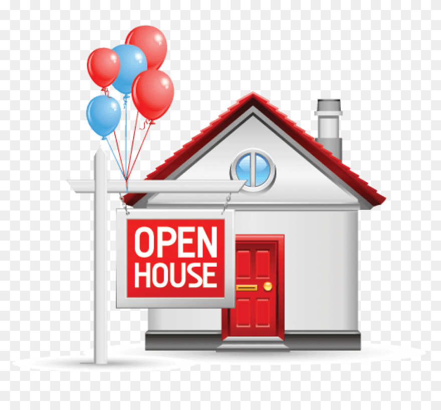 House Shape Red Open House No Frm