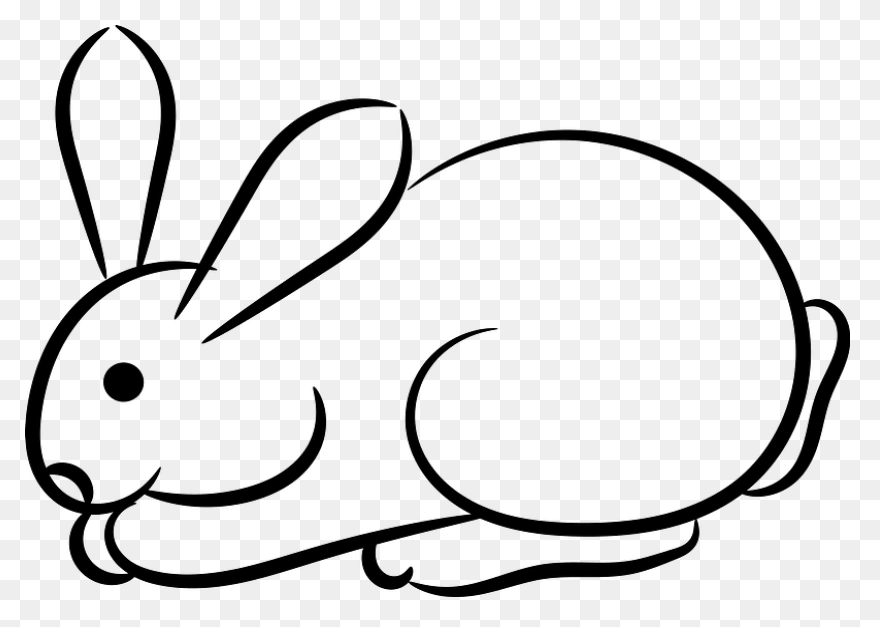 Rabbit Outline Clipart. Free Download - Outline