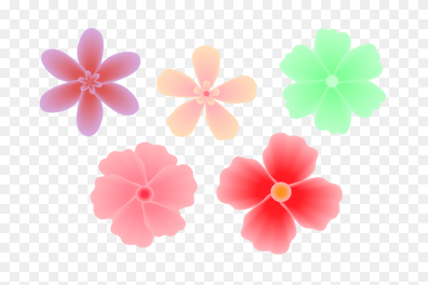 Flowers Set Illustration Pastel Color - Pastel Flowers