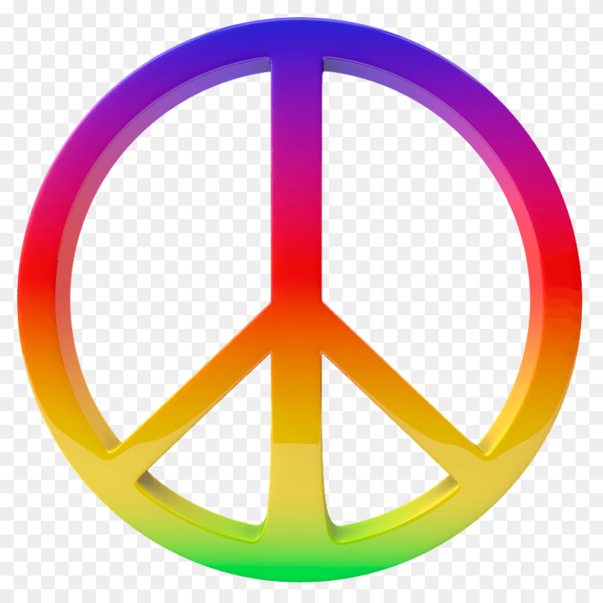 Multicolored Peace Symbol Clipart. Free - Peace