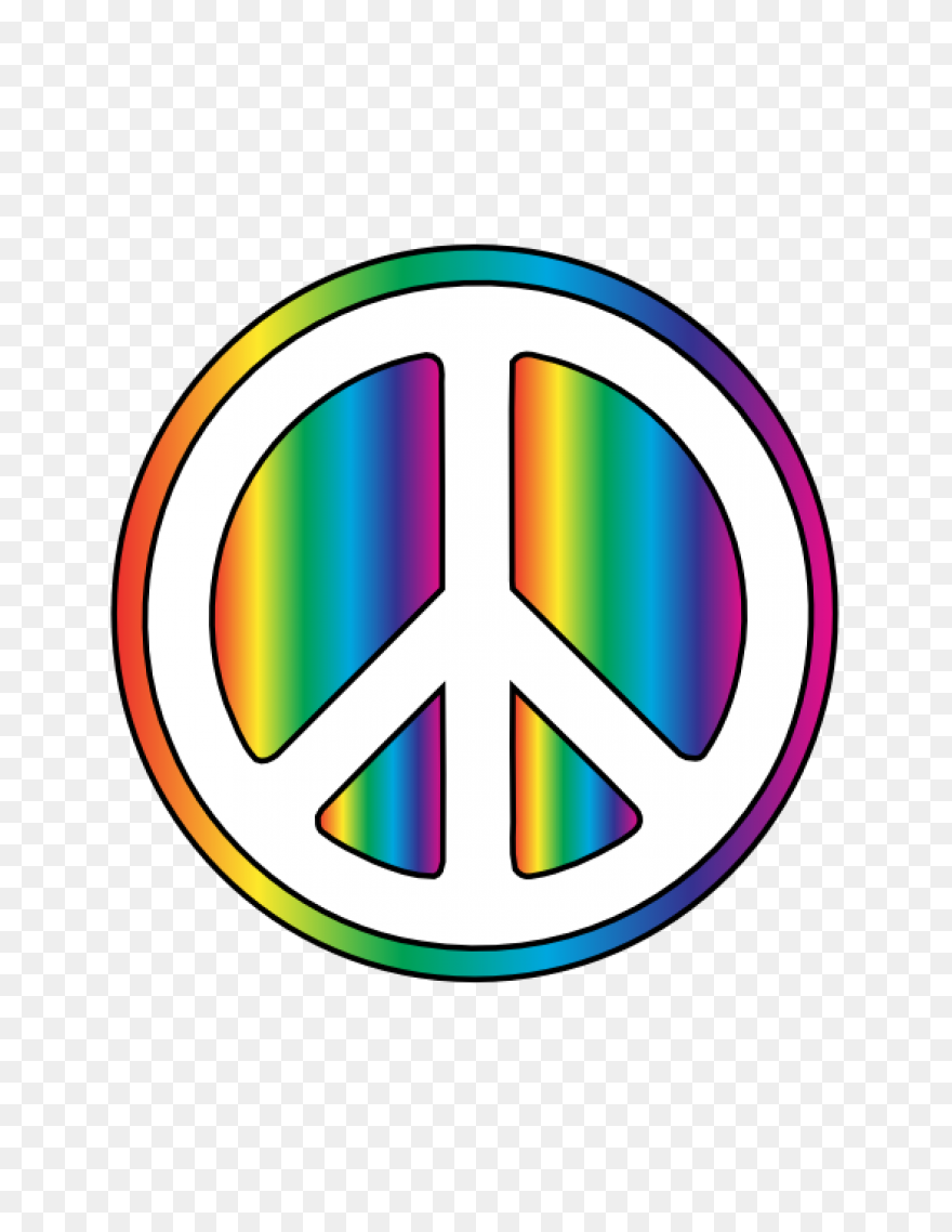 Multicolored Peace Symbol Clipart. 