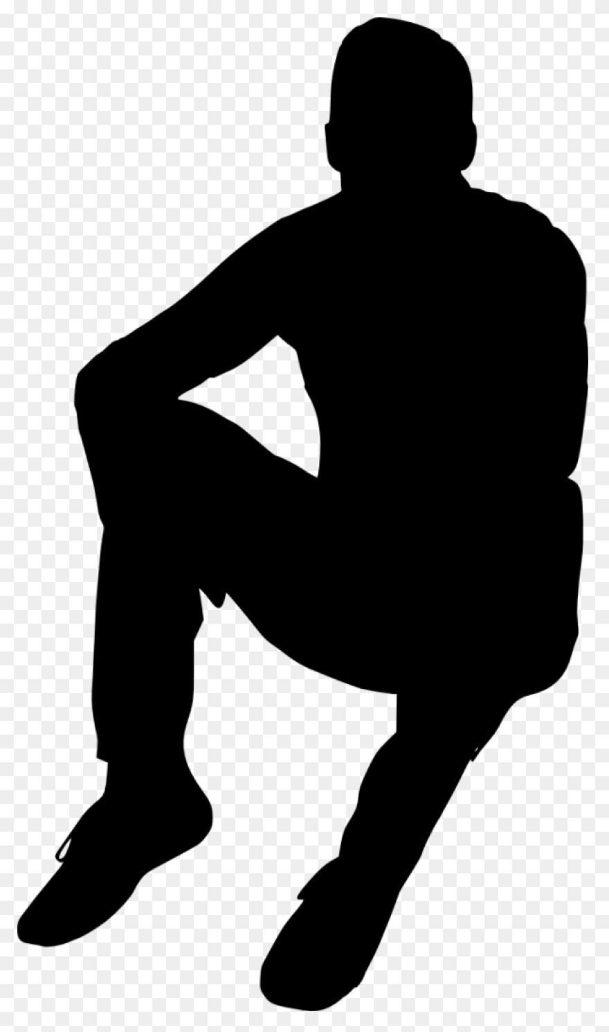 Silhouette Man Sitting - Man Sittin