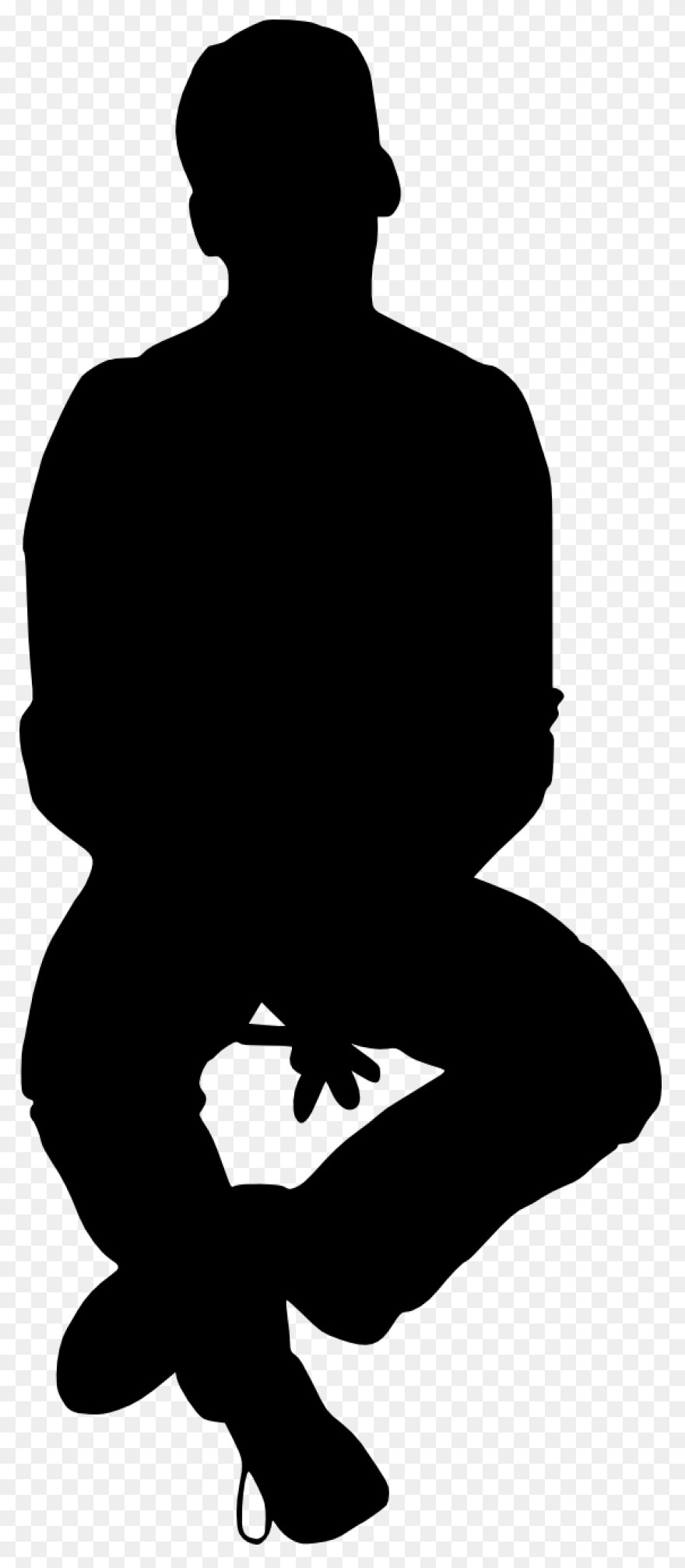 Silhouette Man Sitting - Man Sittin