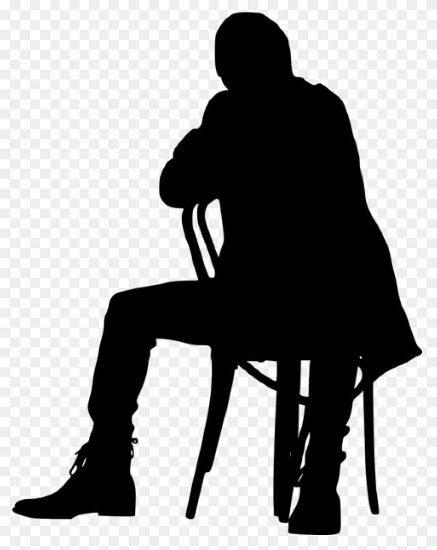 Silhouette Man Sitting - Man Sittin