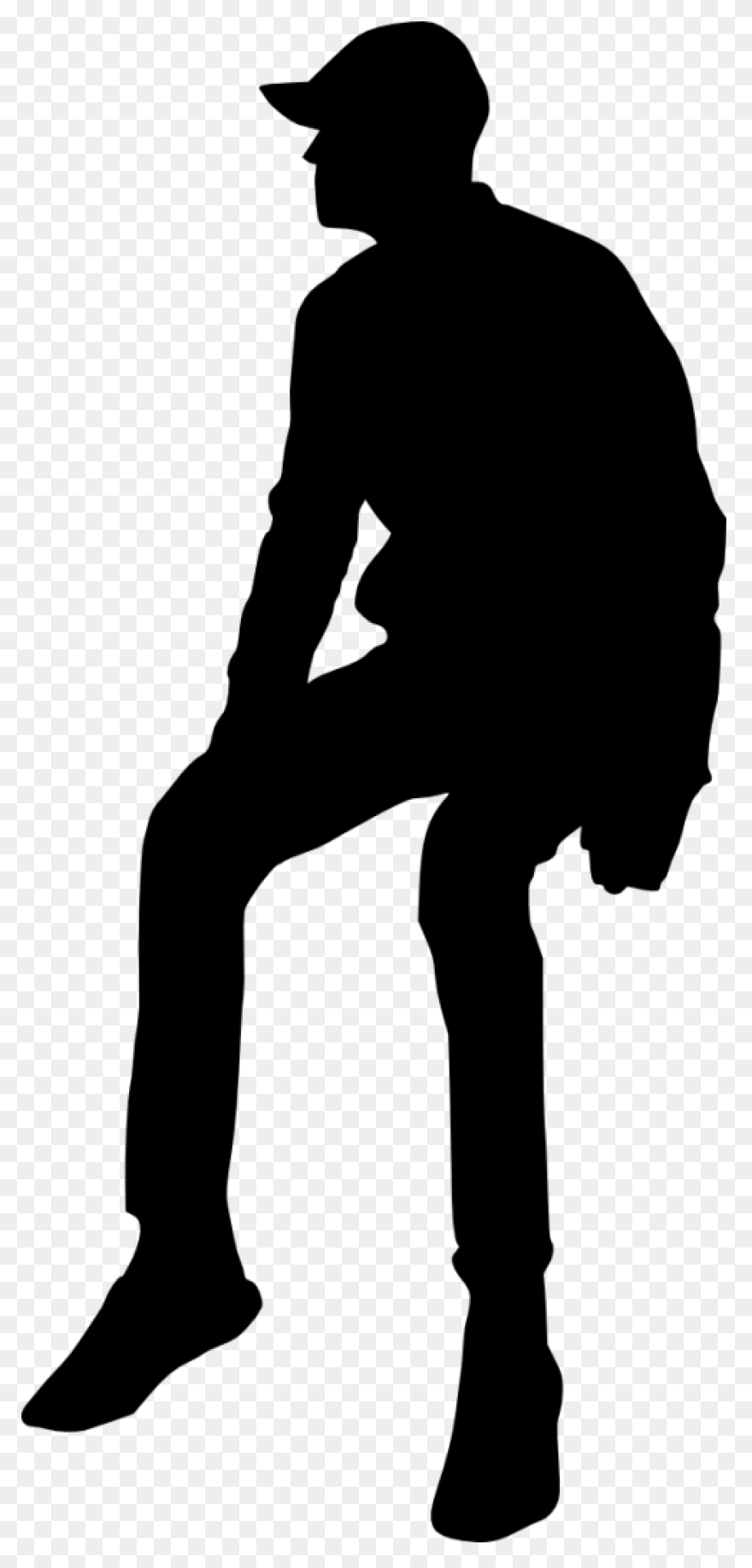 Silhouette Man Sitting - Man Sittin