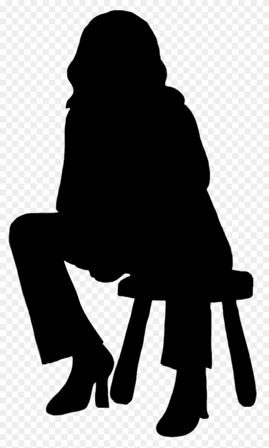 Silhouette Man Sitting - Man Sittin