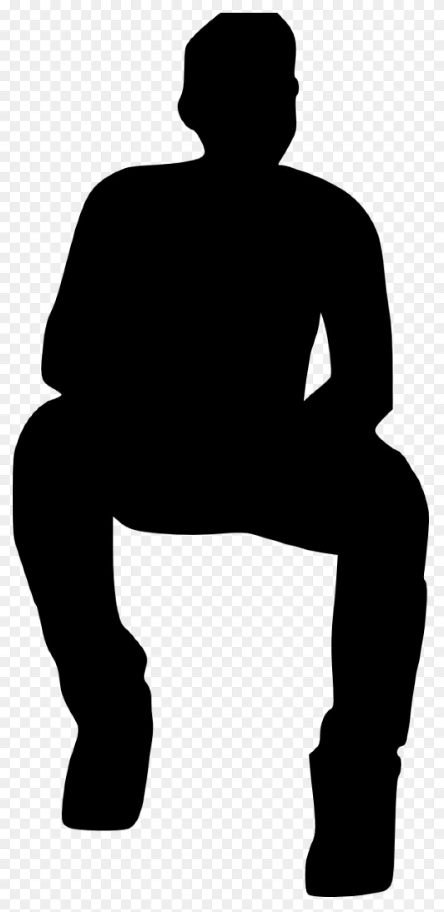 Man Sitting On A Folding Chair Thin