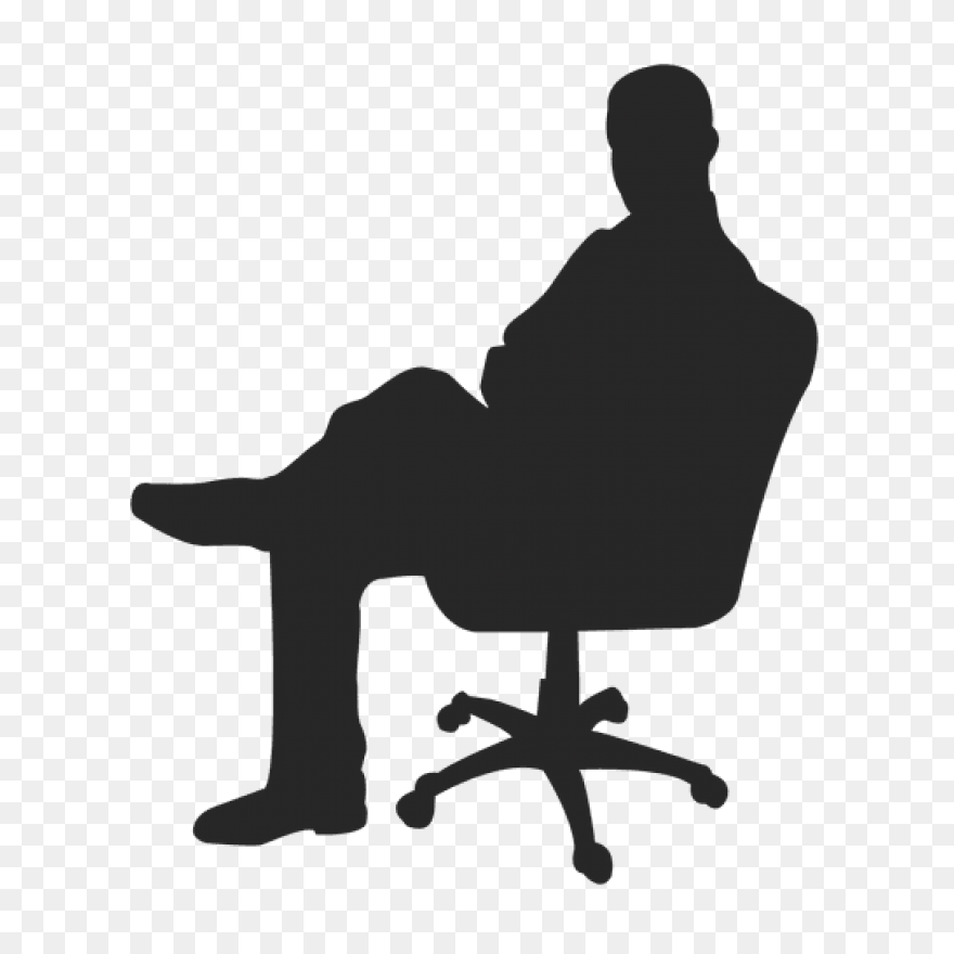 Man Sitting On A Folding Chair Thin