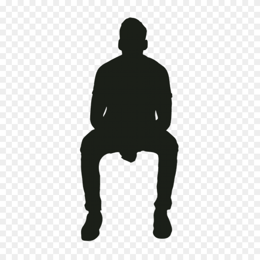 Man Sitting On A Folding Chair Thin