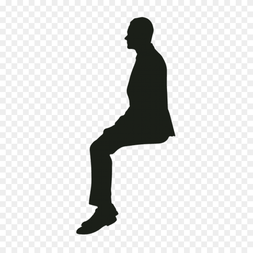 Man Sitting On A Folding Chair Thin