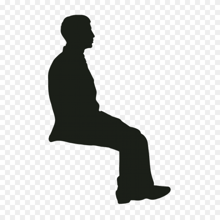 Man Sitting On A Folding Chair Thin