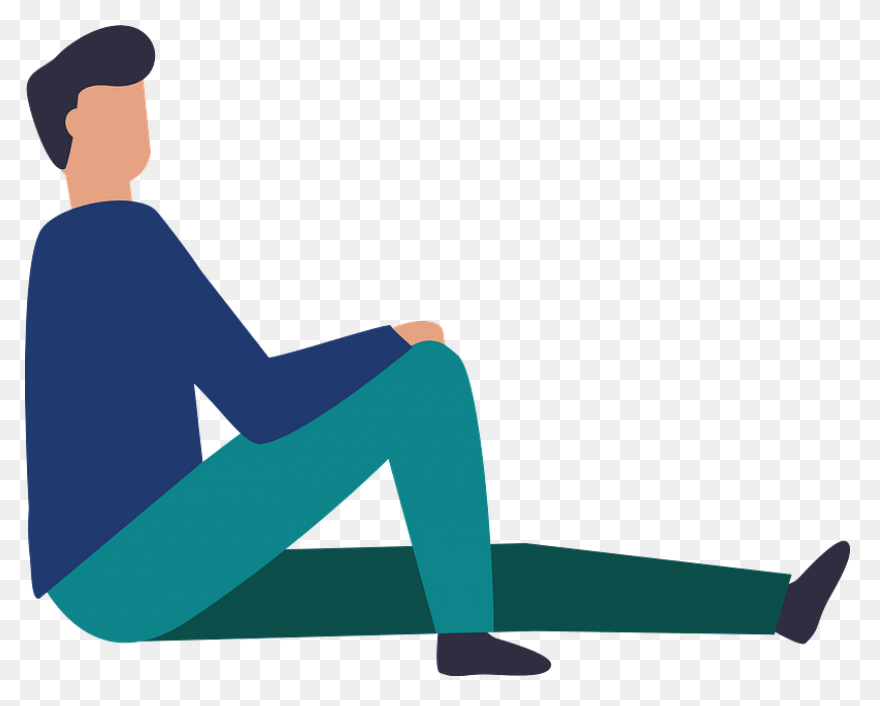 Man Sitting On A Folding Chair Thin