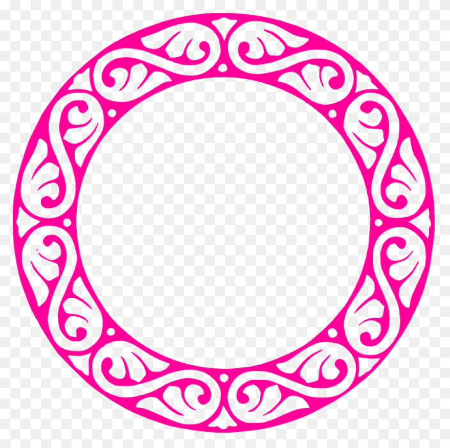 Deep Pink Circle Outline Icon - Fre