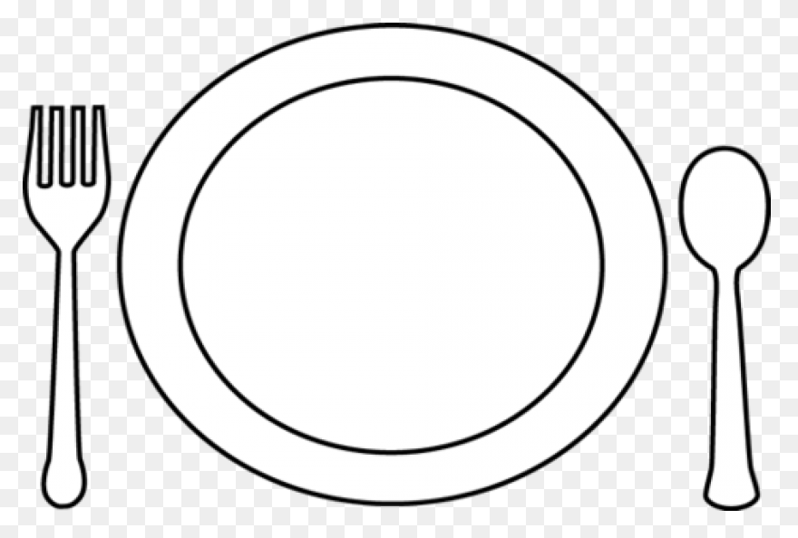 Free Plate Clipart Black And - Plate