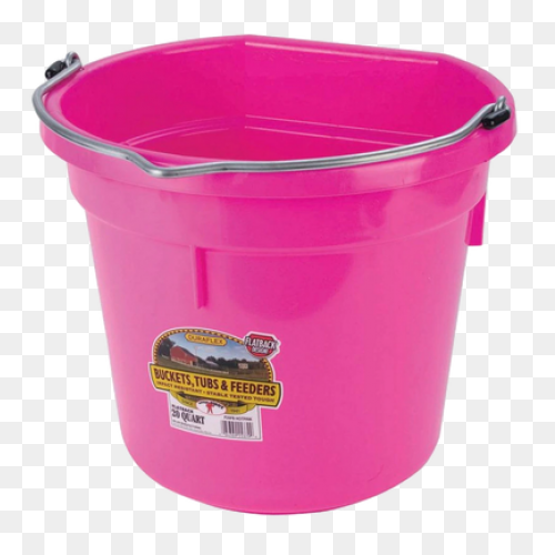 Flat Back Plastic Bucket Pink - Plastic Bucket