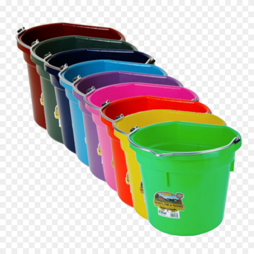Flat Back Plastic Bucket Pink - 20 