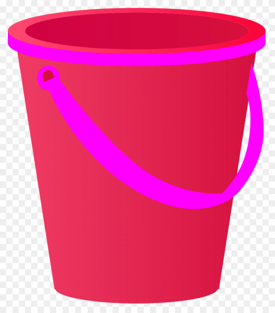 Flat Back Plastic Bucket Pink - 20 