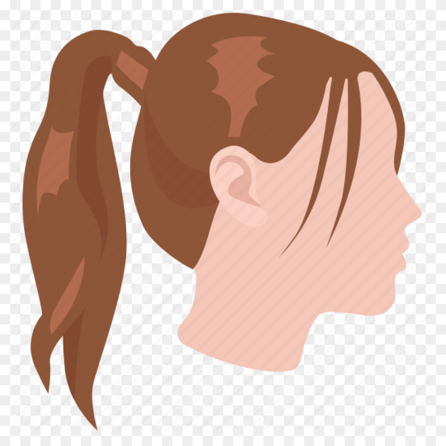 Ponytail Hair - Free Shapes Icons