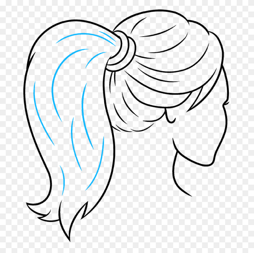 Ponytail Hair - Free Shapes Icons