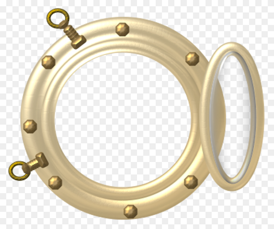 Ship Porthole With Tropical Island 