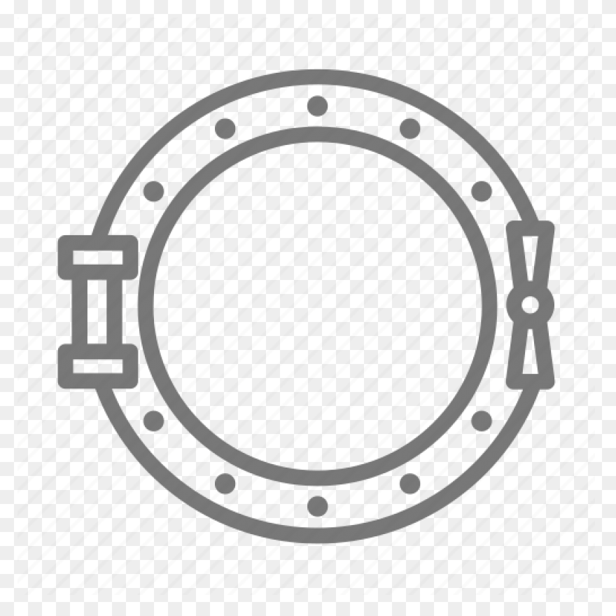 Ship Porthole With Tropical Island 