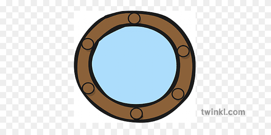 Ship Porthole With Tropical Island 