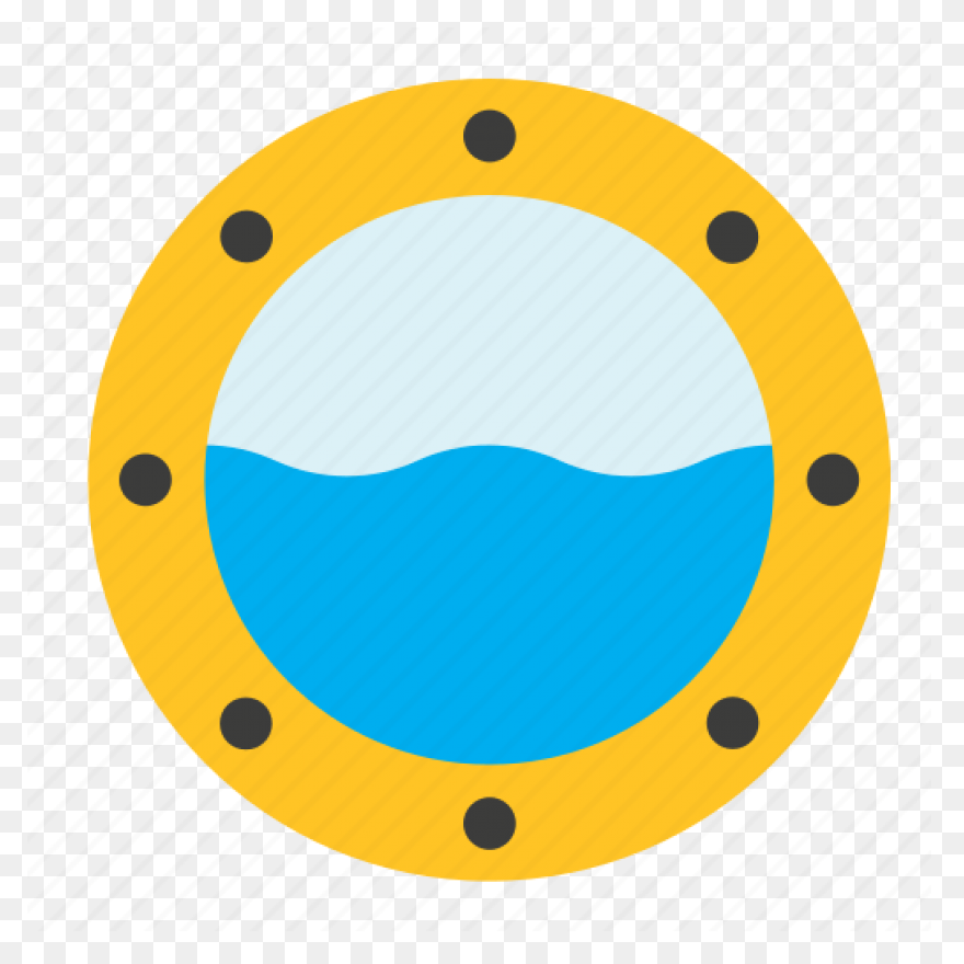 Ship Porthole With Tropical Island 