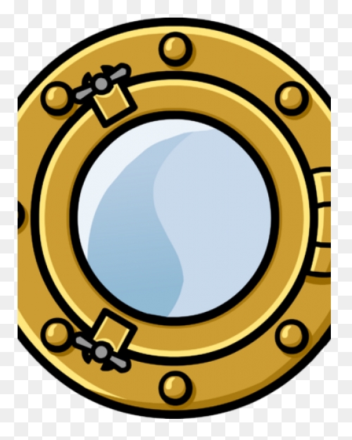 Ship Porthole With Tropical Island 