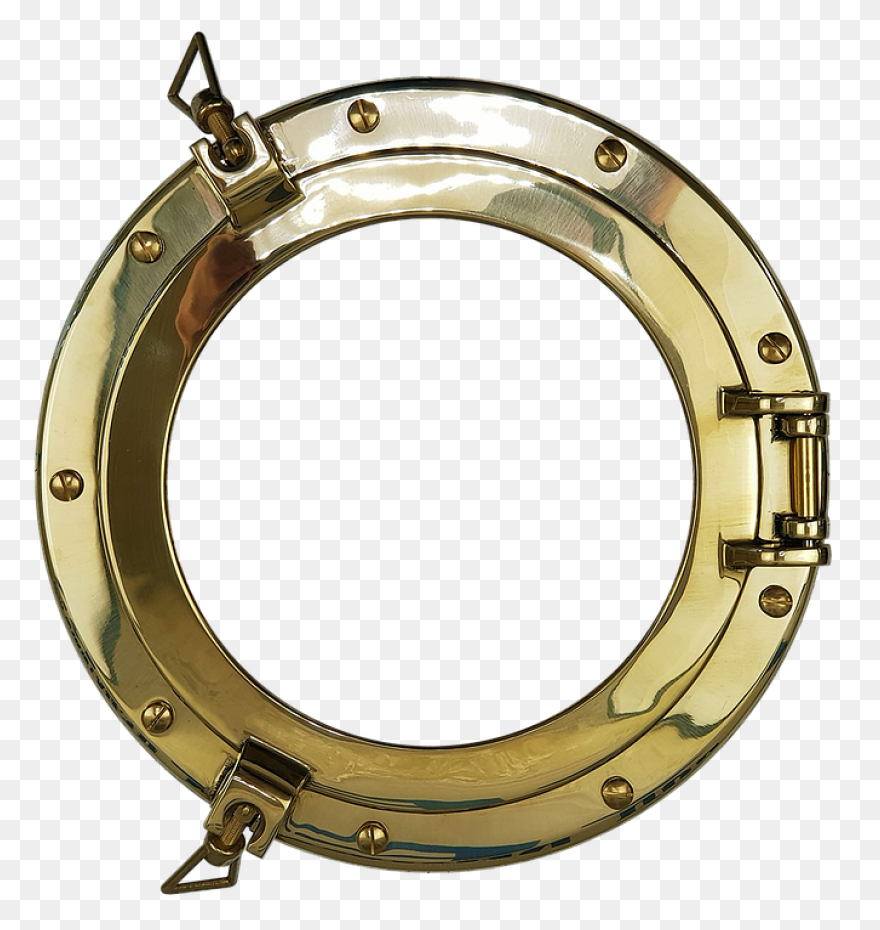 Ship Porthole With Tropical Island 