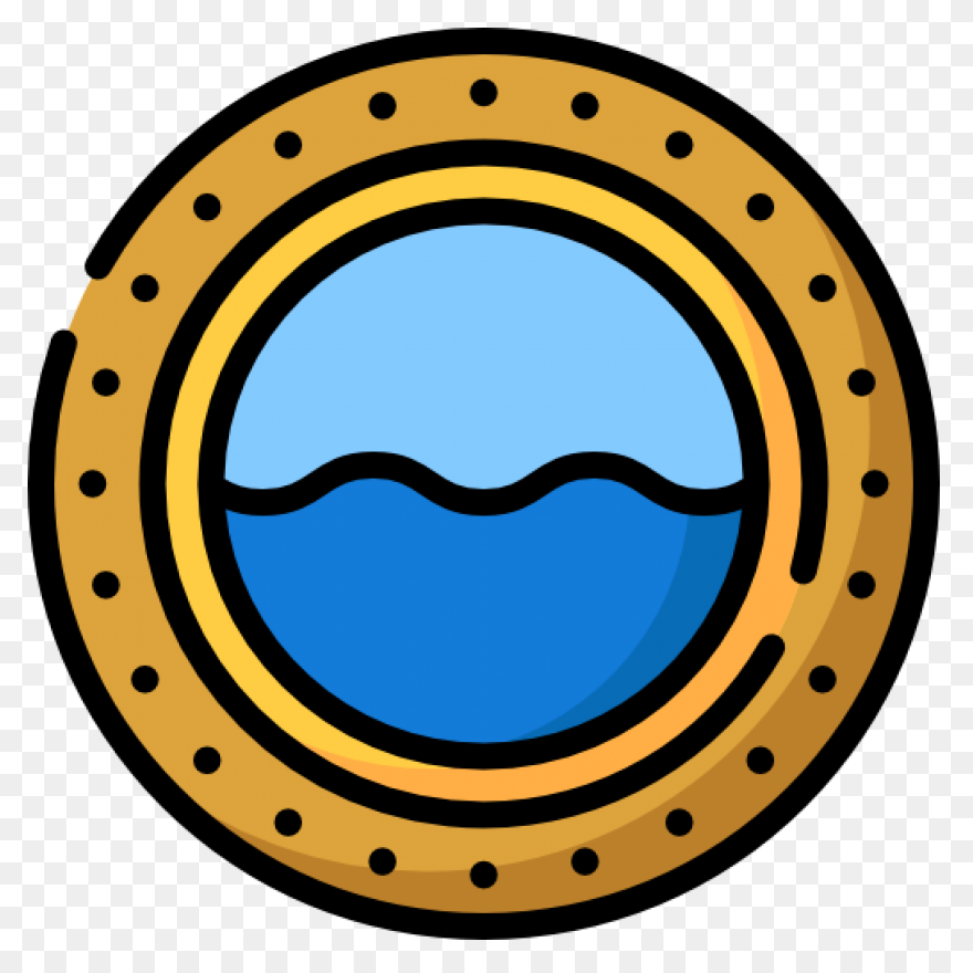 Ship Porthole With Tropical Island 