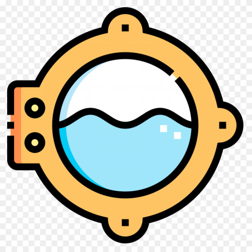 Ship Porthole With Tropical Island 