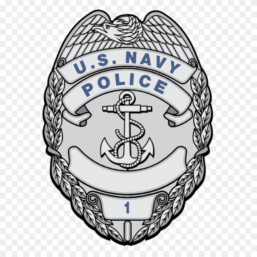 Navy Silver Police Badge Magnet - Police Badge