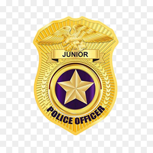 Navy Silver Police Badge Magnet