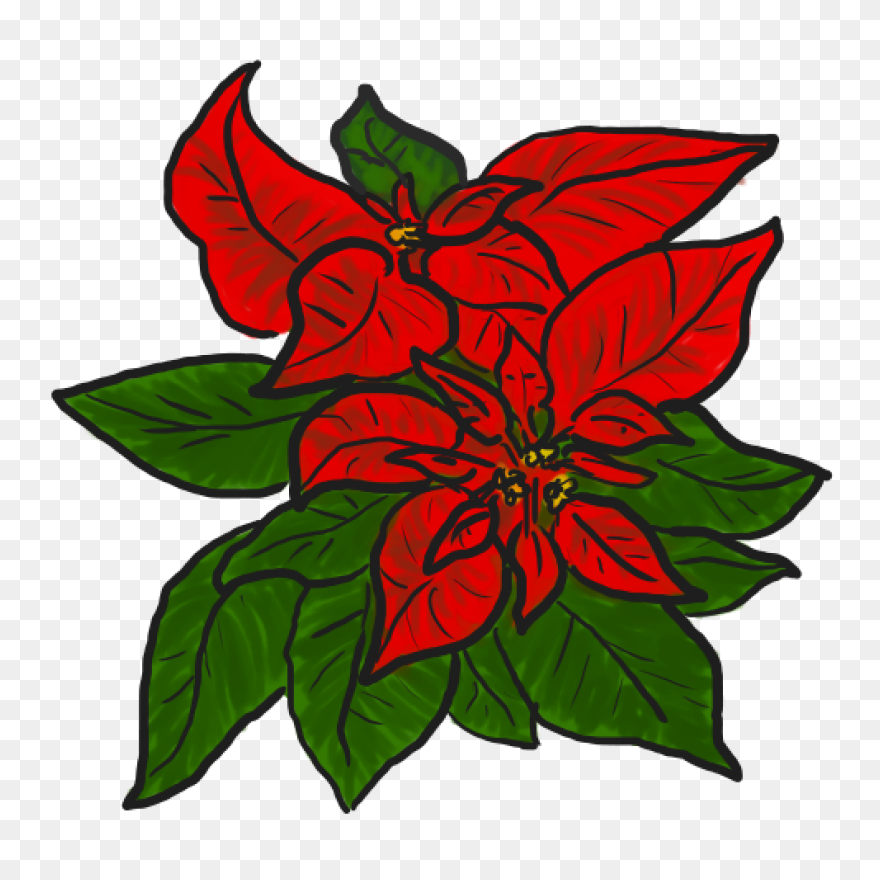 Poinsettia Clip Art | Christmas Car