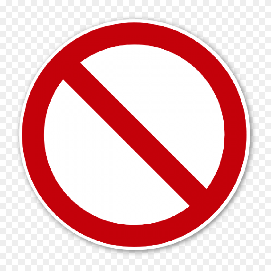 Die Cut Prohibited Sign Sticker - Prohibited Sign
