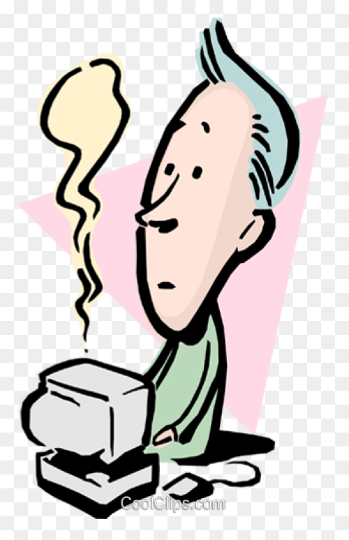 Download Cartoon Man With Computer - Problem